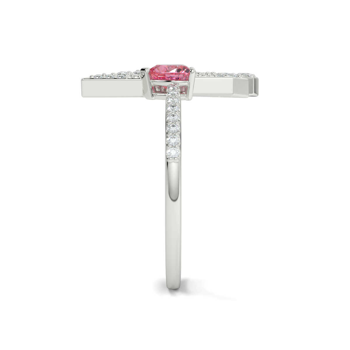 Pink Ray Heart Ring