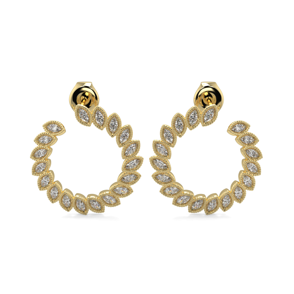 Leafy Marquise Hoops