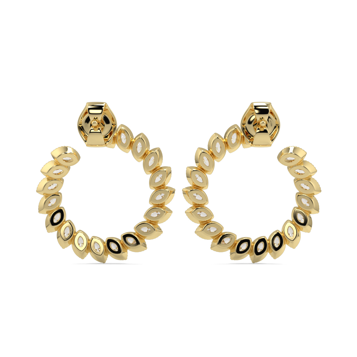 Leafy Marquise Hoops