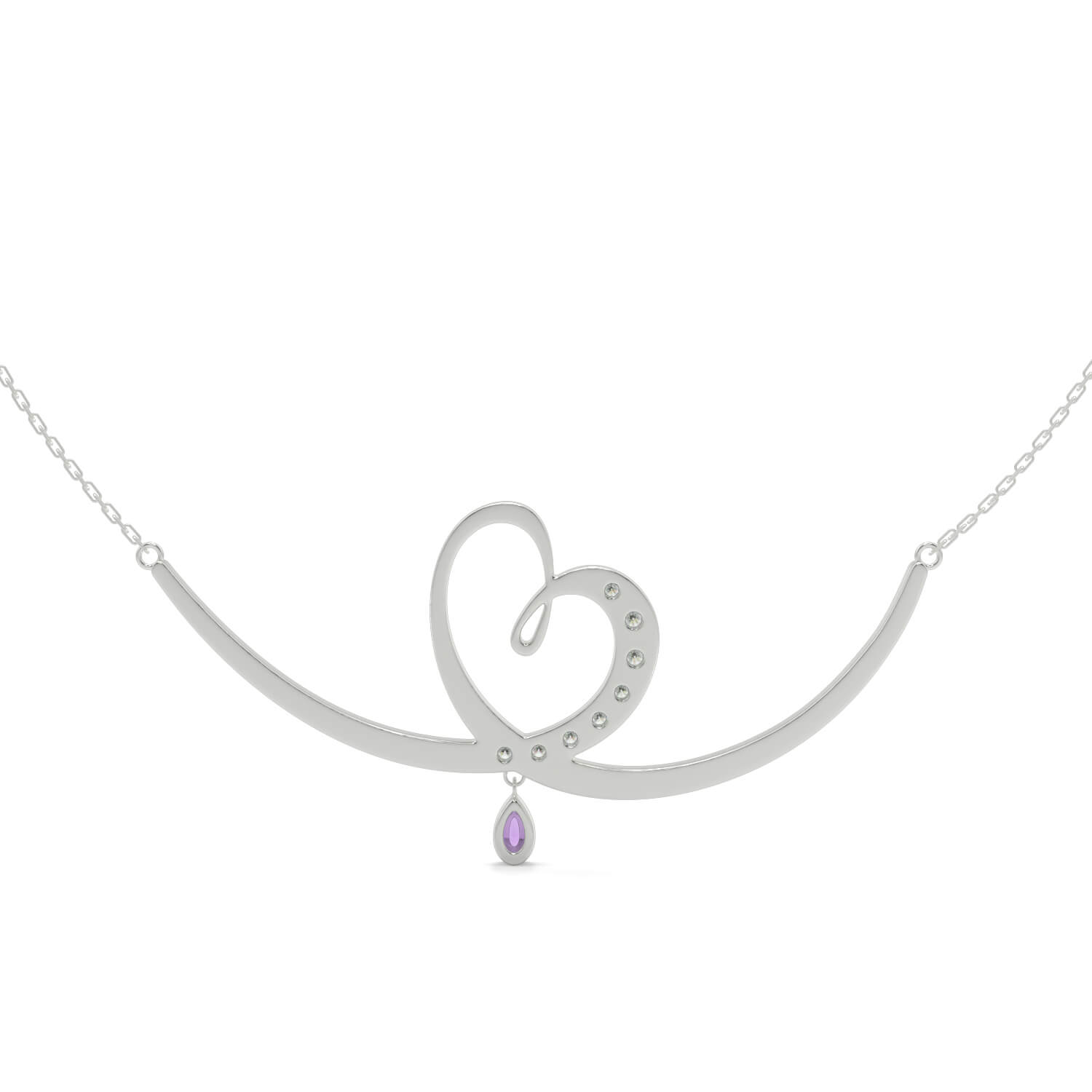 Glider Heart Diamond Necklace 
