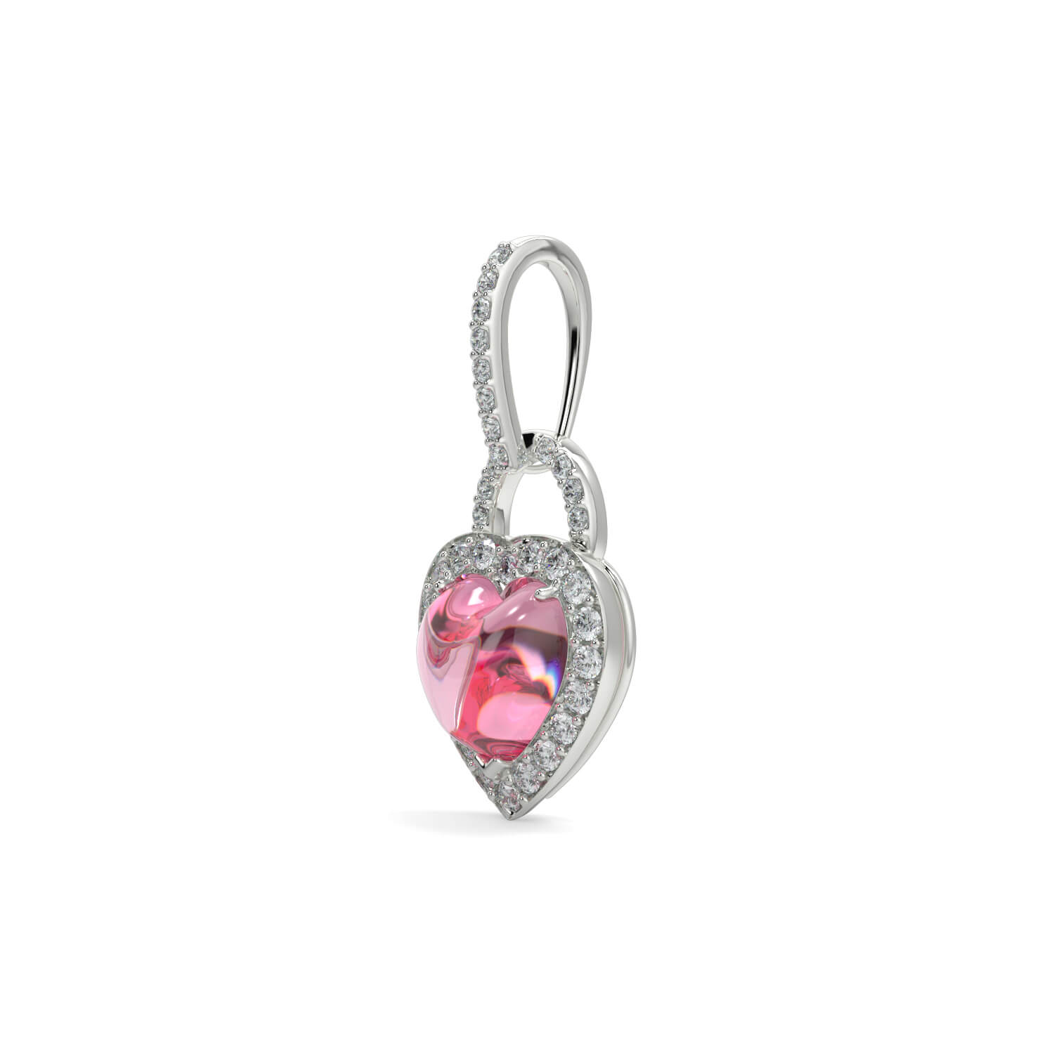 Lock Heart Diamond Pendant 