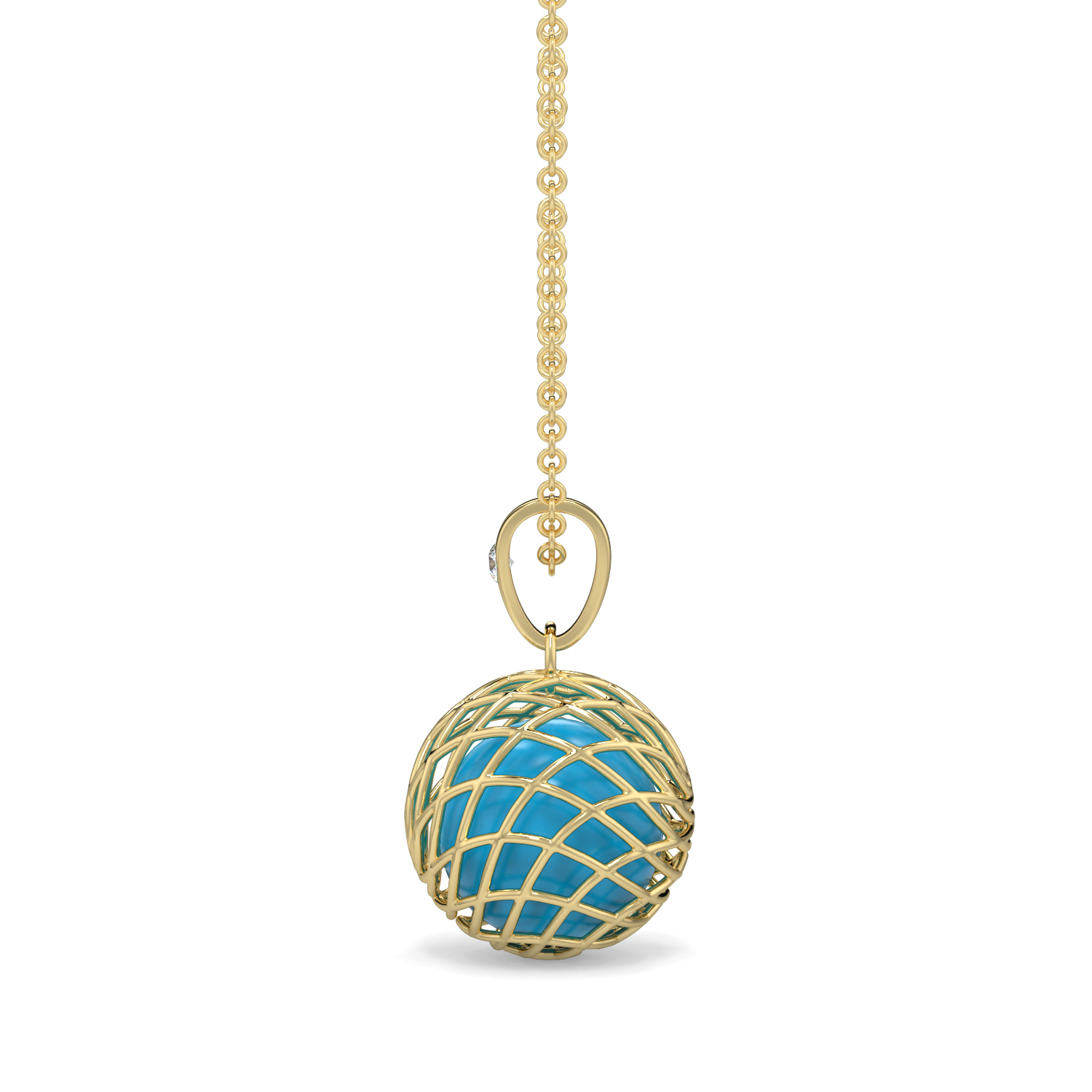 Azzurro Pendant, Gold Pendant, Turquoise pendant