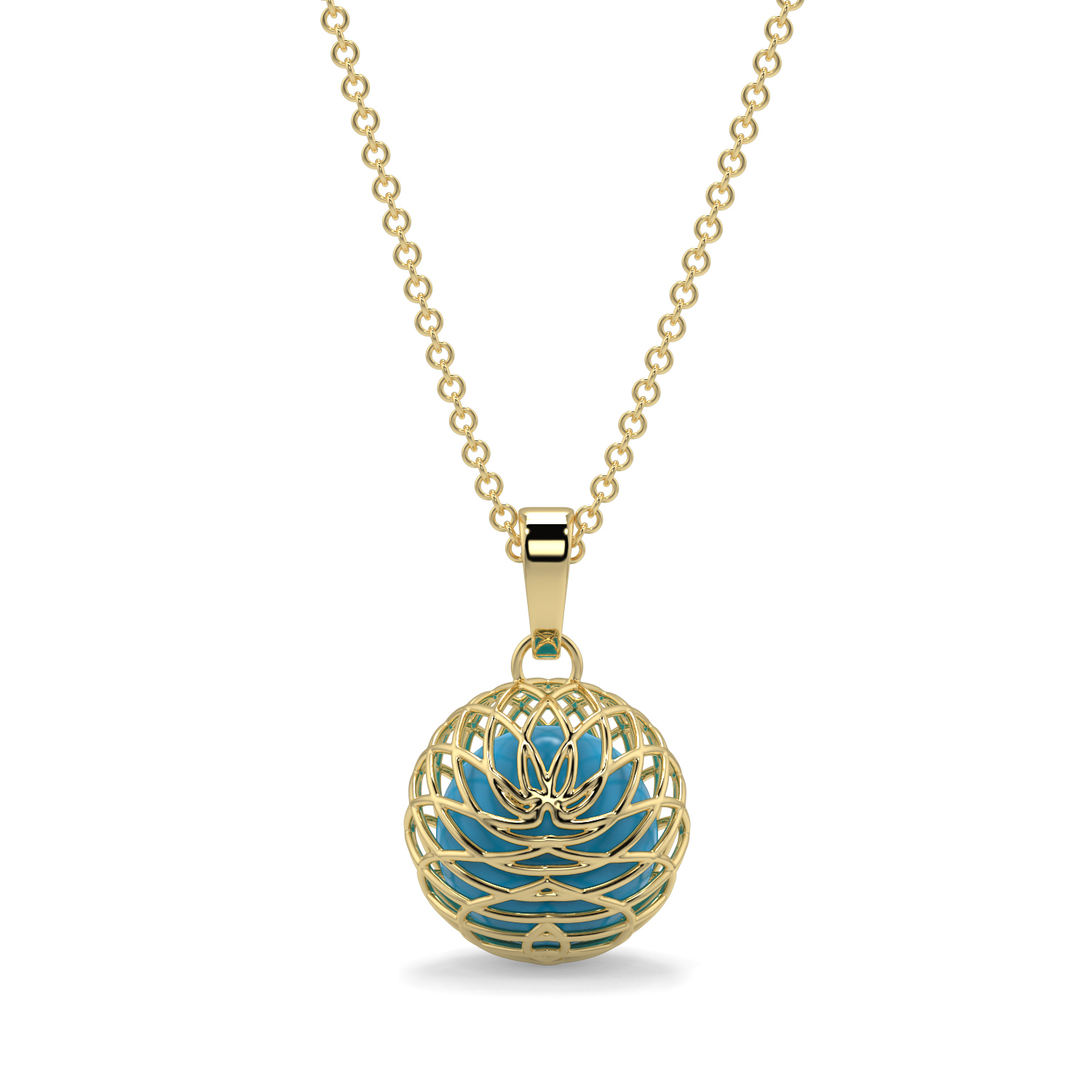 Azzurro Pendant, Gold Pendant, Turquoise pendant